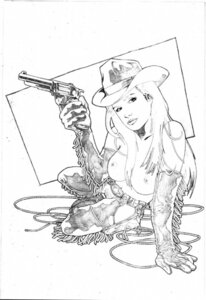 Rating: Explicit Score: 0 Tags: 1girls arm_support belt breasts chaps cowboy_hat dark_horse elbow_gloves female female_only gloves gun gun_holster hat holding_object holding_weapon human jason_baroody lasso long_hair looking_at_viewer monochrome nancy_callahan nipples pose pussy revolver rope rule34 sin_city solo solo_female tagme topless User: bunchy7s