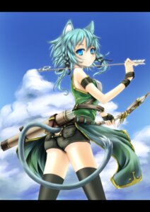 Rating: Safe Score: 0 Tags: absolute_territory accessory animal_humanoid arrow_(weapon) black_clothing black_legwear blue_eyes blue_hair bottomwear bow_(weapon) butt cat-sith cat-sith_(sao) cat_humanoid celtic_mythology clothing cloud e621 european_mythology felid felid_humanoid feline feline_humanoid female hair hair_accessory hair_ribbon hi_res holding_object holding_weapon humanoid legwear letterbox mammal mammal_humanoid mythology outside quiver_(object) r0g0b0 ranged_weapon ribbons shino_asada shorts sky skyscape solo sword_art_online tail thigh_highs weapon User: bunchy7s