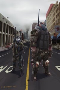 Rating: Safe Score: 0 Tags: 2011 anthro armor assault_rifle black_nose boots camo canid canine canis car city clothing cloud cool_colors day destruction detailed_background duo e621 ear_tuft facial_hair fingerless_gloves footwear full-length_portrait gloves goatee gun hair handwear hi_res holding_gun holding_object holding_ranged_weapon holding_weapon jsc_kalashnikov_concern knee_pads m2_browning male mammal military_uniform modern_architecture neo-classical_architecture outside overcast plate_carrier portrait ranged_weapon rifle road rubble ruins saiga-12 shoes silencer size_difference sky smoke standing steyr_arms steyr_aug stoopix street street_lamp submachine_gun tail tuft ump-45 uniform vehicle watermark weapon wolf User: bunchy7s