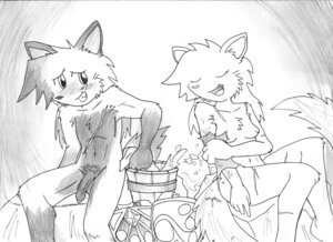 Rating: Explicit Score: 0 Tags: 2013 anthro bath bathing blush breasts bucket canid canine canis container domestic_dog duo e621 eyes_closed female genitals hair half-erect hi_res long_hair male mammal monochrome nipples nude penis pubes raiettei_(artist) scar sketch tail water User: bunchy7s