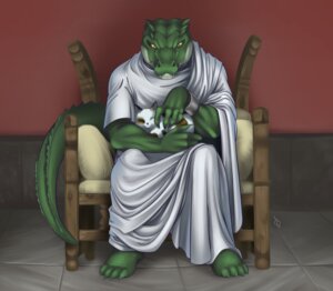 Rating: Safe Score: 0 Tags: 4_toes 5_fingers abluedeer alligator alligatorid anthro barefoot black_body black_fur brown_body brown_fur chair claws clothed clothing crocodilian detailed detailed_background domestic_cat duo e621 eyes_closed feet felid feline felis feral fingers floor fully_clothed fur furniture green_body green_skin looking_at_viewer male mammal petting reptile robe scalie sitting size_difference tail tile tile_floor toes toony white_body white_fur wristband yellow_eyes User: bunchy7s