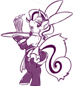 Rating: Questionable Score: 0 Tags: 0r0ch1 2012 butt clothing e621 equid equine fan_character female hasbro horn lilith_(zajice) mammal monochrome my_little_pony mythological_creature mythological_equine mythology purple_and_white semi-anthro simple_background solo tail unicorn white_background User: bunchy7s