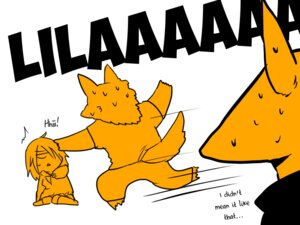 Rating: Safe Score: 0 Tags: 4:3 anthro bodily_fluids canid canine canis chibi comic e621 english_text female fur group hair hard_translated human kemono lila_(kashiwagi_aki) male mammal rolf short_hair sweat text third-party_edit translated translation_edit wolf yakantuzura zinovy User: bunchy7s