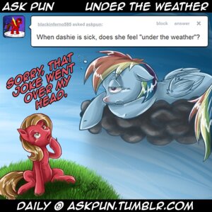 Rating: Safe Score: 0 Tags: 2013 ask_pun blue_body blue_feathers blue_fur brown_hair cloud comic dialogue duo e621 earth_pony english_text equid equine fan_character feathered_wings feathers female feral friendship_is_magic fur hair hasbro horse jadedjynx mammal multicolored_hair my_little_pony mythological_creature mythological_equine mythology pegasus pony pun_pony purple_eyes rainbow_dash_(mlp) rainbow_hair red_body red_fur sitting text tumblr url wings User: bunchy7s