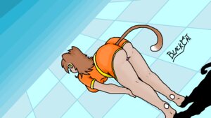 Rating: Questionable Score: 0 Tags: abstract_background anthro blackcat butt clothing domestic_cat e621 felid feline felis female green_eyes mammal shaded simple_background solo tail User: bunchy7s