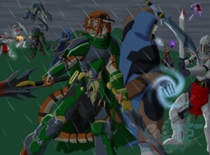 Rating: Questionable Score: 0 Tags: absurd_res anthro armor axe battle e621 felid female frostwyrm102 group hammer hi_res human large_group male mammal melee_weapon polearm sword tail tools weapon User: bunchy7s