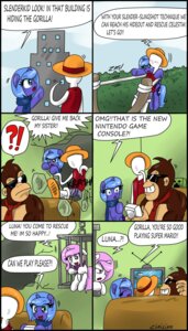 Rating: Safe Score: 0 Tags: 2013 absurd_res accessory annoyed ape black_border blue_eyes border building ciriliko clothing comic creeper_(minecraft) creepypasta crossover dialogue donkey_kong_(character) donkey_kong_(series) e621 electronics english_text equid equine exclamation_point eyewear female feral friendship_is_magic glasses gorilla hair haplorhine hasbro hat headgear headwear hi_res horn interrobang male mammal microsoft minecraft mojang muscular muscular_male my_little_pony mythological_creature mythological_equine mythology necktie nintendo outside pink_hair plant primate princess princess_celestia_(mlp) princess_luna_(mlp) question_mark ranged_weapon royalty scarf shrub slenderman slingshot sunglasses tail television text unicorn weapon xbox_game_studios User: bunchy7s