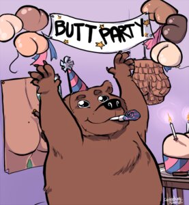 Rating: Questionable Score: 0 Tags: 2012 balloon bear brown_body brown_fur butt cake candle clothing coffeedunk dessert e621 english_text fire food fur furniture happy hat hat_only headgear headgear_only headwear headwear_only humor inflatable knife male mammal mostly_nude party party_hat pinata poster shaped_balloon sign solo table text what User: bunchy7s