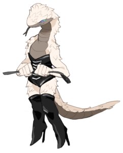 Rating: Safe Score: 0 Tags: anthro biped boots clothing e621 feathered_scalie feathered_snake feathers female footwear high_heeled_boots high_heels legwear purple_eyes reptile scalie shoes simple_background snake solo tail thigh_boots thigh_highs white_background white_body white_feathers yolk_(artist) User: bunchy7s