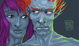 Rating: Safe Score: 0 Tags: 2006 digital_media_(artwork) duo e621 elf female grey_background hair human humanoid karelias male mammal not_furry oekaki orange_hair purple_eyes purple_hair purple_sclera simple_background User: bunchy7s