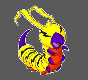 Rating: Safe Score: 0 Tags: ambiguous_gender antennae_(anatomy) arthropod bandai_namco black_body cel_shading claws digimon digimon_(species) e621 facial_markings feral grey_background head_markings insect kunemon larva markings multicolored_body nude open_mouth outline red_body shaded simple_background solo stinger stripes teskine toony yellow_body User: bunchy7s