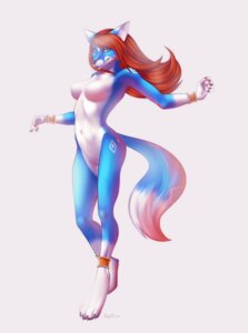 Rating: Safe Score: 0 Tags: 2011 4_toes amber_eyes anklet anthro biped black_nails black_nose blue_body blue_fur bracelet breasts canid canine claws colored_nails detailed e621 featureless_breasts featureless_crotch feet female fox fur gold_(metal) hair hi_res hindpaw jewelry leg_markings long_hair looking_at_viewer mammal markings multicolored_body multicolored_fur nails navel nude orange_hair pawpads paws pinup pose rafflone red_hair sapphire_(poisonousvixen) seductive simple_background socks_(marking) solo standing tail toes two_tone_body two_tone_fur white_background white_body white_fur yellow_eyes User: bunchy7s