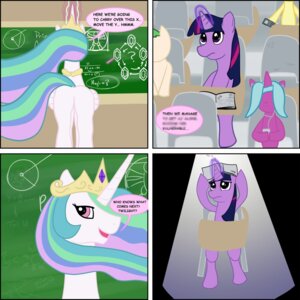 Rating: Questionable Score: 0 Tags: 1:1 absurd_res butt chalkboard comic e621 english_text equid equine feathered_wings feathers female feral friendship_is_magic fur group hair hasbro hi_res horn information_board mammal multicolored_hair my_little_pony mythological_creature mythological_equine mythology princess_celestia_(mlp) purple_body purple_fur purple_hair quadruped rear_view sanguinuschan tail text twilight_sparkle_(mlp) two_tone_hair unicorn white_body white_feathers winged_unicorn wings User: bunchy7s