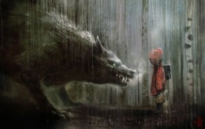 Rating: Safe Score: 0 Tags: 16:10 basket big_bad_wolf black_body black_fur canid canine canis claws container dark detailed_background duo e621 fairy_tales female feral forest fur green_eyes hair human jaws little_red_riding_hood little_red_riding_hood_(copyright) male mammal manuhell nature outside plant raining scenery side_view size_difference tree wallpaper widescreen wolf wood User: bunchy7s