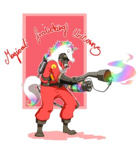 Rating: Questionable Score: 0 Tags: 2010 clothing costume e621 english_text equid equine flamethrower horn human male mammal mask mythological_creature mythological_equine mythology not_furry pyro_(team_fortress_2) rainbow ranged_weapon reliable_excavation_demolition solo tail team_fortress_2 text unicorn valve valve_corporation weapon xcopycat User: bunchy7s