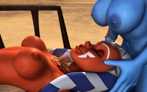 Rating: Explicit Score: 0 Tags: 16:10 2012 3d_(artwork) 5_fingers aayla_secura ahsoka_tano alien alien_humanoid blue_body blue_skin bracelet breasts clothing collar collar_ring costume digital_media_(artwork) duo e621 exposed_breasts eyes_closed female female/female fingers hand_on_head humanoid humanoid_on_humanoid jewelry kondas_peter lekku_(anatomy) lying metal_collar navel necklace nipples not_furry nude on_back orange_body orange_skin outside pseudo_hair slave_leia_costume star_wars teeth togruta twi'lek widescreen User: bunchy7s
