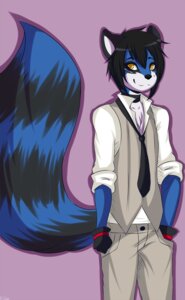 Rating: Safe Score: 0 Tags: 4_fingers accessory anthro biped black_body black_fur black_hair black_nose blue_body blue_fur bottomwear clothed clothing collared_shirt dress_shirt e621 fingers fist front_view fully_clothed fur geekidog gloves hair hand_in_pocket handwear hi_res looking_at_viewer male mammal necktie orange_eyes pants pockets portrait procyonid purple_background raccoon rolled_up_sleeves shirt short_hair simple_background smile solo standing three-quarter_portrait topwear vest white_body white_fur User: bunchy7s Rating: Safe Score: 0 Tags: 4_fingers accessory anthro biped black_body black_fur black_hair black_nose blue_body blue_fur bottomwear clothed clothing collared_shirt dress_shirt e621 fingers fist front_view fully_clothed fur geekidog gloves hair hand_in_pocket handwear hi_res looking_at_viewer male mammal necktie orange_eyes pants pockets portrait procyonid purple_background raccoon rolled_up_sleeves shirt short_hair simple_background smile solo standing three-quarter_portrait topwear vest white_body white_fur User: bunchy7s