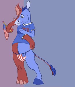 Rating: Questionable Score: 0 Tags: american_flag anthro asinus blue_body blue_clothing blue_hooves blue_shirt blue_topwear body_hair chimera clothed clothing conjoined democrat_donkey democratic_party_(usa) donkey e621 elephant elephantid english_text equid equine fingers flag flag_(object) flag_clothing flag_print flag_thong flag_underwear happy_trail holding_flag holding_object hooved_fingers hooves hybrid male mammal meme merging navel politics prehensile_holding print_clothing print_shirt print_t-shirt print_thong print_topwear print_underwear proboscidean proboscis_(anatomy) red_body republican_elephant republican_party_(usa) shirt slightly_chubby solo swatcher t-shirt tail tail_tuft text text_on_clothing text_on_shirt text_on_t-shirt text_on_topwear text_print thong topwear trunk_(anatomy) trunk_holding_flag trunk_holding_object tuft tusks underwear united_states_of_america User: bunchy7s
