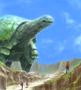 Rating: Safe Score: 0 Tags: ambiguous_gender detailed_background e621 feral gesture group higashi hiking human macro mammal monster outside reptile scalie scenery sky solo_focus tortoise turtle waving User: bunchy7s