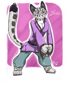 Rating: Safe Score: 0 Tags: 5:6 anthro big_breasts biped breasts clothing dreamworks e621 fan_character felid female fluffy fluffy_tail fur hi_res kung_fu_panda mammal meixiu pantherine plejman smile snow_leopard solo standing tail User: bunchy7s