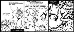 Rating: Safe Score: 0 Tags: black_and_white comic e621 english_text equid equine female feral friendship_is_magic fur hair hasbro horn madmax mammal monochrome my_little_pony mythological_creature mythological_equine mythology princess princess_celestia_(mlp) profanity royalty text twilight_sparkle_(mlp) unicorn young young_feral User: bunchy7s