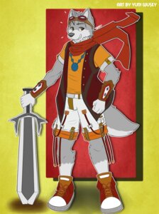 Rating: Safe Score: 0 Tags: 5_fingers anthro armor biped bottomwear broadsword canid canine canis clothed clothing costume e621 eyewear eyewear_on_head fingers footwear full-length_portrait fully_clothed fur goggles goggles_on_head grey_body grey_fur jewelry leg_markings male mammal markings melee_weapon necklace planted_weapon portrait scarf shirt shoes shorts smile socks_(marking) solo standing sword topwear vambrace weapon white_body white_fur wolf wolf_pup_tk yuniwolfsky User: bunchy7s