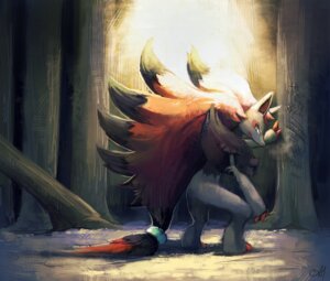 Rating: Safe Score: 0 Tags: 2011 ambiguous_gender anthro arm_tuft black_body black_fur canid canine chest_tuft claw_marks claws detailed_background digital_media_(artwork) digital_painting_(artwork) digitigrade e621 elbow_tuft fluffy fluffy_chest fluffy_hips fluffy_mane forest fur generation_5_pokemon green_eyes hair mammal multicolored_hair nature nintendo outside painting_(artwork) plant pokemon pokemon_(species) red_hair salanchu solo tree tuft wood zoroark User: bunchy7s