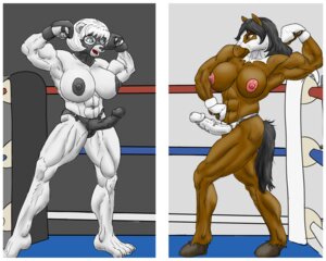 Rating: Explicit Score: 0 Tags: abs bear biceps big_breasts boxing_gloves breasts clothing competition dildo e621 equid equine female fighting_ring flexing genitals gloves handwear hellbridge hooves horse mammal mask muscular muscular_female nipples sex_toy sexual_competition sexual_fight solo strapon tail vulva User: bunchy7s