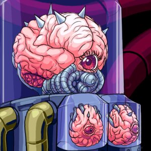 Rating: Questionable Score: 0 Tags: 1:1 2009 brain_boobs brain_creature brain_in_a_jar brain_jar digital_media_(artwork) e621 eyelashes female gigeresque_(genre) metroid mother_brain mouthless multi_eye nintendo nipple_eyes not_furry oniontrain organ_creature pink_brain purple_eyes shaded solo spikes spikes_(anatomy) what what_has_science_done User: bunchy7s
