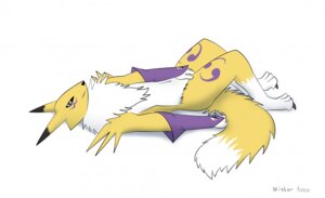 Rating: Questionable Score: 0 Tags: ambiguous_gender anthro arm_warmers armwear bandai_namco biped black_sclera canid canine chigaru-jackal clothing digimon digimon_(species) digital_media_(artwork) dipstick_tail e621 full-length_portrait fur handwear lying mammal markings mostly_nude portrait purple_armwear purple_clothing purple_handwear purple_markings renamon smile solo tail tail_markings wiskar yellow_body yellow_fur yin_yang User: bunchy7s