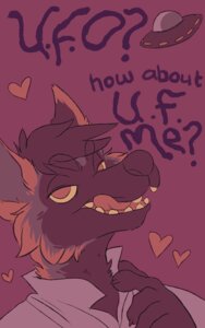 Rating: Questionable Score: 0 Tags: 5:8 anthro canid canine cross_fox dashwood_fox e621 fox holidays humor male mammal pun quaggy red_fox solo true_fox valentine's_day User: bunchy7s