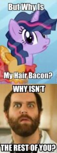 Rating: Safe Score: 0 Tags: bacon beard brown_hair clothing comic dress e621 english_text epic_meal_time equid equine eyebrows eyelashes facial_hair female feral food friendship_is_magic fur hair harley_morenstein hasbro horn human humor long_hair low_res male mammal meat multicolored_hair mustache my_little_pony mythological_creature mythological_equine mythology open_mouth purple_body purple_eyes purple_fur purple_hair short_hair text tongue twilight_sparkle_(mlp) two_tone_hair unicorn unknown_artist User: bunchy7s