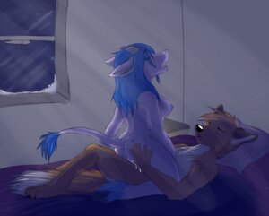 Rating: Explicit Score: 0 Tags: anthro anthro_on_anthro bed bedroom blue_hair blue_nipples blusong bodily_fluids bovid bovine breasts brown_hair canid canine cattle cloven_hooves cum cum_inside detailed_background digitigrade duo e621 female female_penetrated fox fur furniture genital_fluids hair hooves horn inside interspecies lying male male/female male_penetrating male_penetrating_female mammal night nipples nude on_back on_bed orgasm penetration purple_body purple_fur sex snow star tail tail_tuft tuft unguligrade window User: bunchy7s