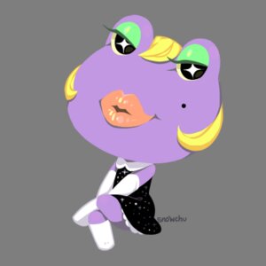 Rating: Safe Score: 0 Tags: 1:1 alpha_channel amphibian animal_crossing anthro blonde_hair clothed clothing e621 female frog gigi_(animal_crossing) hair lips looking_at_viewer low_res markings mole_(marking) nintendo simple_background snowchu solo sparkles sparkling_eyes thick_lips transparent_background User: bunchy7s