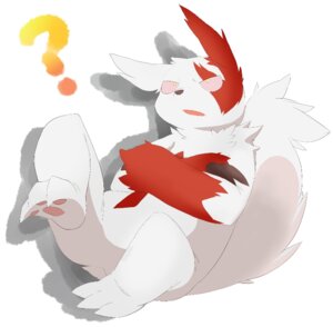 Rating: Questionable Score: 0 Tags: ambiguous_gender asukoji e621 feral fur generation_3_pokemon markings nintendo pokemon pokemon_(species) question_mark red_markings semi-anthro simple_background solo tail white_background white_body white_fur yellow_eyes zangoose User: bunchy7s
