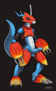 Rating: Explicit Score: 0 Tags: 2014 anthro armor balls bandai_namco biped blue_body blue_penis blue_skin claws clothed clothing digimon digimon_(species) dragon e621 erection flamedramon genitals grey_background half-closed_eyes hi_res humanoid_genitalia humanoid_penis jormungand_(artist) male mythological_creature mythological_scalie mythology narrowed_eyes navel partially_clothed penis red_eyes scalie shadow shirt simple_background solo standing tail toe_claws topwear User: bunchy7s