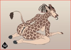 Rating: Explicit Score: 0 Tags: animal_print anthro anus border breasts e621 female genitals giraffe giraffe_print giraffid horn looking_at_viewer mammal ossicone pose raised_tail red_border solo tail tail_anus vulva webberkid User: bunchy7s