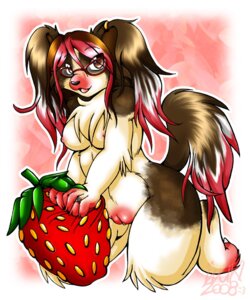 Rating: Explicit Score: 0 Tags: 2008 anthro biped breasts brown_body brown_eyes brown_fur brown_hair canid canine canis chest_tuft claws domestic_dog e621 ear_piercing eyewear female food fruit fur genitals glasses hair inuki kneeling long_hair looking_at_viewer mammal nipples piercing plant solo strawberry tail tuft vulva white_body white_fur User: bunchy7s