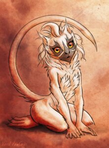 Rating: Questionable Score: 0 Tags: amber_eyes black_sclera chest_tuft e621 feet female fur karol_pawlinski kneeling lemur looking_at_viewer mammal nude prehensile_feet primate sifaka silky_sifaka sketch solo strepsirrhine tail toes tuft User: bunchy7s