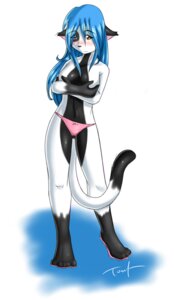 Rating: Questionable Score: 0 Tags: 2006 anthro black_body black_fur blue_hair blush clothed clothing colored conditional_dnp covering covering_self domestic_cat e621 embarrassed felid feline felis female fur hair mammal panties pink_clothing pink_panties pink_underwear simple_background solo tail tom_fischbach topless underwear vanillia white_background white_body white_fur User: bunchy7s