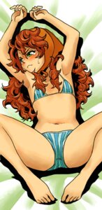 Rating: Questionable Score: 0 Tags: arms_up barefoot bikini blue_swimsuit blush bonnet brown_hair curly_hair dragon_quest dragon_quest_vii embarrassed feet female flat_chest green_eyes hood long_hair lying maribel_(dq7) micro_bikini midriff mimonel mimoneru rule34 spread_legs striped striped_bikini striped_swimsuit sweat swimsuit User: bunchy7s