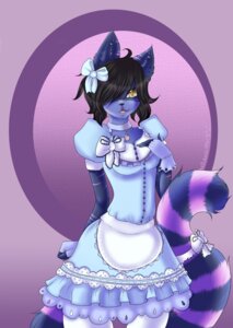 Rating: Safe Score: 0 Tags: 2013 abstract_background accessory alternative_fashion amber_eyes anthro black_hair black_nose blue_body blue_fur bow_(feature) bow_accessory bow_ribbon clothed clothing collar conditional_dnp domestic_cat dress e621 ear_piercing felid feline felis female fingerless_gloves fur furgonomics gloves hair hair_accessory hair_bow hair_ribbon handwear hi_res j-fashion legwear lolita_(fashion) looking_at_viewer mammal mrawl piercing purple_body purple_fur ribbons short_hair simple_background smile solo stockings stripes sweet_lolita tail tail_accessory tail_bow tail_ribbon User: bunchy7s