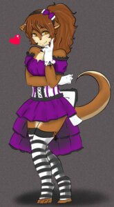 Rating: Safe Score: 0 Tags: 2012 accessory adolescent alternative_fashion amber_eyes anthro bow_(feature) bow_accessory bow_ribbon breasts brown_body brown_fur brown_hair clothing corset derigrowl digital_drawing_(artwork) digital_media_(artwork) dress e621 evangeline_bethany_darkewulf feet female fur gloves goth grey_background hair hair_accessory hair_bow hair_ribbon handwear headband heart_symbol hi_res hindpaw lace legwear lingerie looking_at_viewer mammal mustelid otter paws purple_clothing purple_dress ribbons simple_background solo stockings tail topwear young young_anthro young_female User: bunchy7s