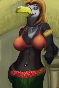 Rating: Safe Score: 0 Tags: 2:3 anthro avian beak bikini bird bottomwear breasts clothed clothing e621 feathers female grass_skirt hardyrr hula mojito_(three-point-one-four) non-mammal_breasts piciform skimpy skirt solo swimwear tight_clothing toucan two-piece_swimsuit User: bunchy7s