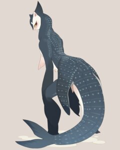 Rating: Safe Score: 0 Tags: 4:5 ambiguous_gender anthro aquatic blush e621 fin fish flippers looking_at_viewer looking_back matea red_eyes simple_background solo tail thick_tail User: bunchy7s