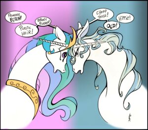 Rating: Safe Score: 0 Tags: 2013 alex_spastic amalthea_(tlu) angry black_border border classical_unicorn crossover crown dialogue duel duo e621 english_text equid equine eye_contact female feral fight friendship_is_magic fur hair hasbro headgear horn jewelry looking_at_another mammal multicolored_hair my_little_pony mythological_creature mythological_equine mythology open_mouth princess_celestia_(mlp) purple_body purple_eyes purple_fur rankin/bass royalty simple_background teeth text the_last_unicorn tiara tongue unicorn white_body white_fur winged_unicorn wings User: bunchy7s