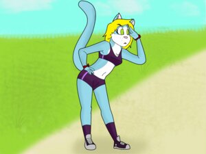 Rating: Safe Score: 0 Tags: 4:3 anthro blonde_hair clothing debby_katt digital_media_(artwork) domestic_cat e621 felid feline felis female footwear hair legwear mammal mcfly0crash socks solo sport track_and_field wide_hips User: bunchy7s