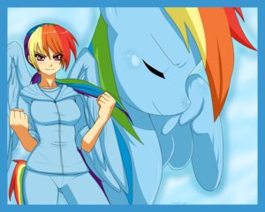 Rating: Safe Score: 0 Tags: 2012 5:4 alternate_species blue_body blue_border blue_feathers blue_fur border clothed clothing e621 equid equine eyes_closed feathered_wings feathers female friendship_is_magic fur hair hasbro hi_res horse human humanized mammal multicolored_hair my_little_pony mythological_creature mythological_equine mythology ninja-8004 pegasus pony purple_eyes rainbow_dash_(mlp) rainbow_hair smile solo wings User: bunchy7s