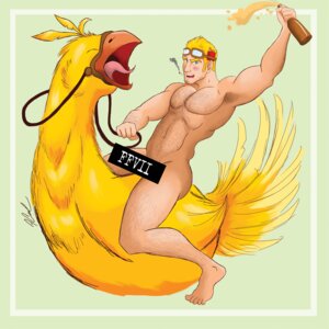 Rating: Questionable Score: 0 Tags: 1:1 ambiguous_gender armpit_hair avian bird body_hair bridle censor_bar censored chocobo cid_highwind duo e621 feathers feral final_fantasy final_fantasy_vii human humor jiro-77 male mammal muscular muscular_male nude reins riding simple_background square_enix yellow_body yellow_feathers User: bunchy7s