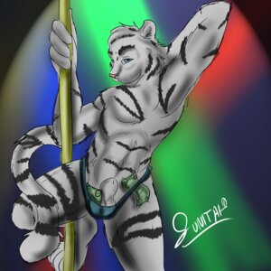 Rating: Explicit Score: 0 Tags: 1:1 2010 abs animal_genitalia anthro artist_name balls black_stripes blue_eyes clothing digital_media_(artwork) e621 feet felid fully_sheathed fur genitals holding_fixture ineffective_clothing leucistic lights male mammal money money_in_thong muscular muscular_anthro muscular_male pantherine pole sheath signature solo stripes stripper stripper_pole sunitai tail text thong tiger underwear vitai_slade white_body white_fur white_tail User: bunchy7s